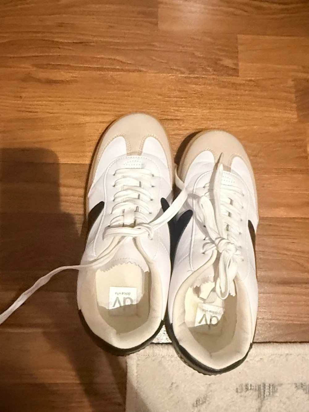 Dolce Vita White and Black Platform Sneakers